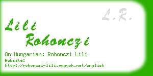 lili rohonczi business card